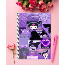 Rollas Store Kuromi Anime Defter 1 Adet Özel Tasarım A4 Boyutu Telli Büyük Boy Defter