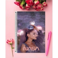 Rollas Store Ariana Grande Defter 1 Adet Özel Tasarım A4 Boyutu Telli Orta Boy Defter