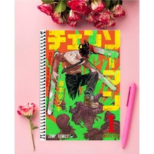 Rollas Store Chainsaw Man Anime Defter 1 Adet Özel Tasarım A4 Boyutu Telli Orta Boy Defter