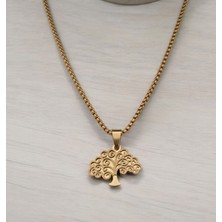 Hg.Aksesuar Unisex Hayat Ağacı Çelik Kolye Ucu