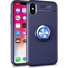 FUJİMAX Apple iPhone Xs Max Kılıf Yatay ve Dikey Stand Özellikli Içi Petekli Yüzüklü Silikon Range Kapak