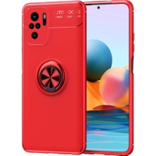 FUJİMAX Xiaomi Redmi Note 10S Kılıf Yatay ve Dikey Stand Özellikli Içi Petekli Yüzüklü Silikon Range Kapak