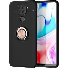 FUJİMAX Xiaomi Redmi Note 9 Kılıf Yatay ve Dikey Stand Özellikli Içi Petekli Yüzüklü Silikon Range Kapak