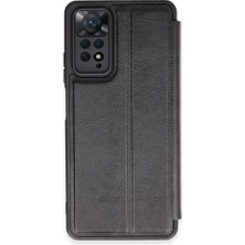 FUJİMAX Xiaomi Redmi Note 11 Pro Kılıf Yatay Standlı Kartlıklı Içi Silikon Dışı Deri Kapaklı Flip Cover Kapak