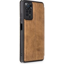 FUJİMAX Xiaomi Redmi Note 11 Pro Kılıf Yatay Standlı Kartlıklı Içi Silikon Dışı Deri Kapaklı Flip Cover Kapak