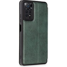 FUJİMAX Xiaomi Redmi Note 11 Pro Kılıf Yatay Standlı Kartlıklı Içi Silikon Dışı Deri Kapaklı Flip Cover Kapak