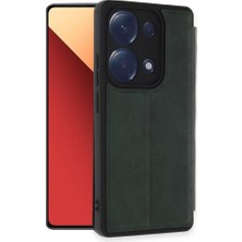 FUJİMAX Xiaomi Redmi Note 13 Pro Kılıf Yatay Standlı Kartlıklı Içi Silikon Dışı Deri Kapaklı Flip Cover Kapak