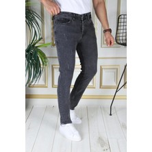 Erkek Füme Regular Fit Kot Pantolon Likralı Esnek Jean Füme/gri Phantom Jeans