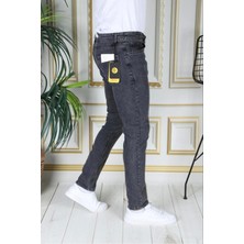 Erkek Füme Regular Fit Kot Pantolon Likralı Esnek Jean Füme/gri Phantom Jeans