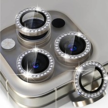 Nettech Apple iPhone 15 Pro Uyumlu Diamond Taşlı Model Kamera Cam Koruyucu