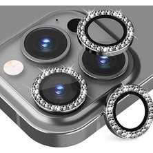 Nettech Apple iPhone 14 Pro Uyumlu Diamond Taşlı Model Kamera Cam Koruyucu