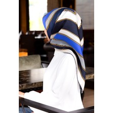 Twill Ipek Eşarp Saks / Lacivert