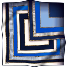Twill Ipek Eşarp Saks / Lacivert