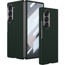 Techno Guru Samsung Galaxy Z Fold 6 Kılıf Kamera Korumalı Karbon Fiber Tasarımlı Woody Kapak