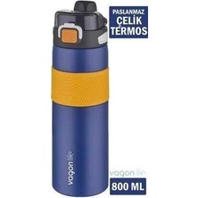 Uzspace Vagonlife 800 ml Çelik Matara Lacivert VGN032