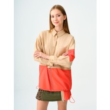 Oversize Fit Kadın Gömlek U.kol