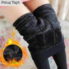 Kışlık Termal Sıcacık Tutan Toparlayıcı Içi Peluş Kadın Termal Peluş Tayt