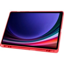 Redmud Teknoloji Samsung Galaxy Tab S10 Plus 12,4 Inç Uyumlu Kılıf Üçgen Standlı Kalem Bölmeli Silikon Tablet Kılıfı