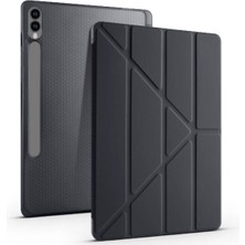 Redmud Teknoloji Samsung Galaxy Tab S10 Plus 12,4 Inç Uyumlu Kılıf Üçgen Standlı Kalem Bölmeli Silikon Tablet Kılıfı