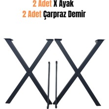 Furnature Design Masası Ayağı Lüks Yemek Masası Ayağı Çarpraz Demirli