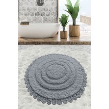 Chilai Home Regnum Cotton Gri Çap 100x100 cm Pamuklu Yıkanabilir Banyo Halısı