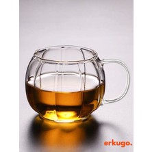 Erkugo Borosilikat Sunum Bardağı, Kahve Bardağı, Meşrubat Bardağı, Isı Dayanıklı Kulplu Bardak (450 Ml) Civelek