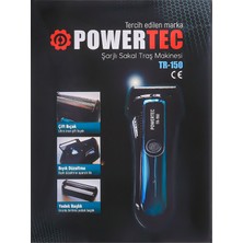 Powertec TR-150 Profesyonel Şarjlı Günlük Sakal Tıraş Makinesi Sinekkaydı Tıraş ve Erkek Bakım