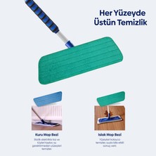 Silva Mikrofiber Teleskopik Islak ve Kuru Bezli Mop 2'li Set