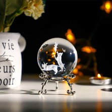 Keyfim Shop Dekoratif Metal Ayaklı Ikili Kedi Tasarımlı 3D Cam Küre 6cm