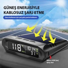 Hymark Evrensel Gps Hız Göstergesi Araç Güneş Enerjili Hız Ölçer S98 Hud Ekranı