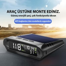 Hymark Evrensel Gps Hız Göstergesi Araç Güneş Enerjili Hız Ölçer S98 Hud Ekranı