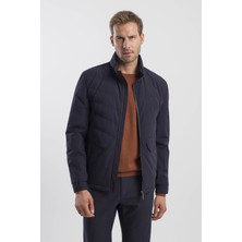 Jakamen Lacivert Comfort Fit Dik Yaka Spor Mont