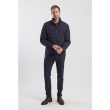 Jakamen Lacivert Comfort Fit Dik Yaka Spor Mont