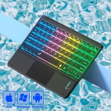 Triline 9.7” Rgb Renkli Aydınlatmalı Ingilizce Bluetooth Klavye 24.5X17.5 cm Ince Slim Şarj Edilebilir