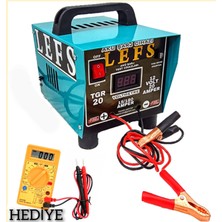 Prolefs 12 V 20 Amper Dijital Göstergeli Akü Şarj Cihazı , Avometre Hediyeli