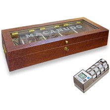 Lubinski Italy Macanudo Camlı Humidor Puro Kutusu Kahve 200'S Cigarspa Elektronik Nemlendirme