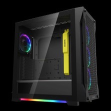 Gamdıas Athena P1, 750W, Tempered Glass, Type-C Çıkışlı, Mesh, Black Edition, Argb, 80+ Bronze, Atx, Gamıng Kasa