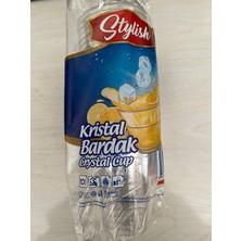 Stylish Sert Plastik Kristal Bardak 180CC 25 Adet