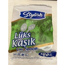 Stylish Plastik Lüks Kaşık 100 Adet