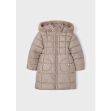 Mayoral Kız Çocuk Kapşonlu Uzun Mont Kahverengi