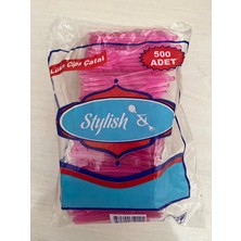 Stylish Plastik Lüks Cips Çatalı 500 Adet (Renkli)