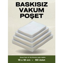 15X18 cm Endüstriyel ve Gıda Düz Tip Vakum Makinesi Poşeti 50 Adet - 80 Mic.