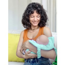 Joyous Mom Kids 4 Katlı Müslin Bebek Emzirme Seti Emzirme Yastığı, Emzirme Klipsi, Iç Göstermez Bebek Emzirme Örtüsü