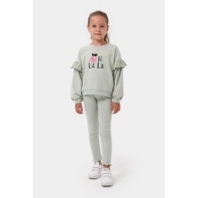 Minipodyum Oh Lala Kız Çocuk Sweatshirt ve Fitilli Tayt Pamuklu alt üst takım