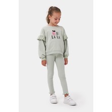 Minipodyum Oh Lala Kız Çocuk Sweatshirt ve Fitilli Tayt Pamuklu alt üst takım