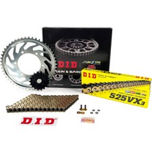 Zincir Dişli Seti Trıumph Thruxton Rs (1200 Cc) (2020-2021) / Trıumph / Thruxton Rs / 1200CC / Zincir: DID-525VX3 (GOLD)-100 / Ön-Arka Dişli: Jt (16T-42T) / 2020-2021