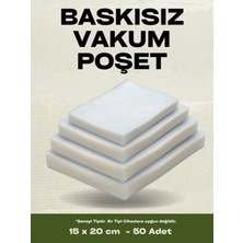 15X20 cm Endüstriyel ve Gıda Düz Tip Vakum Makinesi Poşeti 50 Adet - 70 Mic.