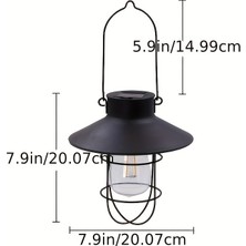 Tcherchi Dış Mekan Için Güneş Enerjili Vintage Tungsten LED Işık Siyah (Yurt Dışından)