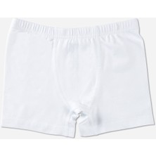 Baykar Erkek Çocuk Düz Tek Renk Boxer 3lü Set 3190 Beyaz