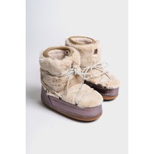 Capone Outfitters Beatrisa Yuvarlak Burunlu Kalın Tabanlı Kürklü Kadın Kar Botu